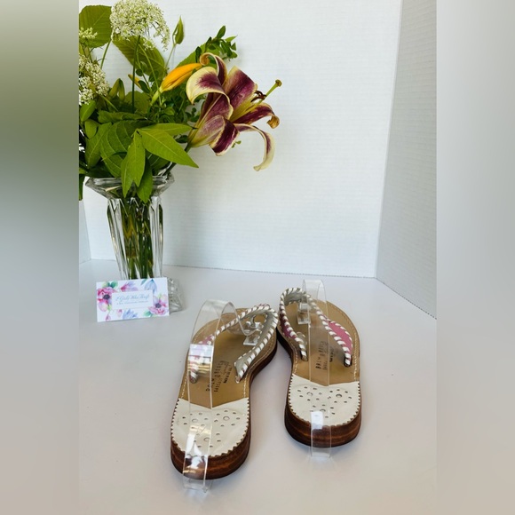 PALM BEACH Sandals Luxe/Hand Crafted 100% Leather Pink White Made In USA - Picture 9 of 15